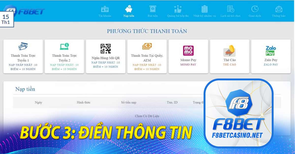 Bước 3: Điền thông tin