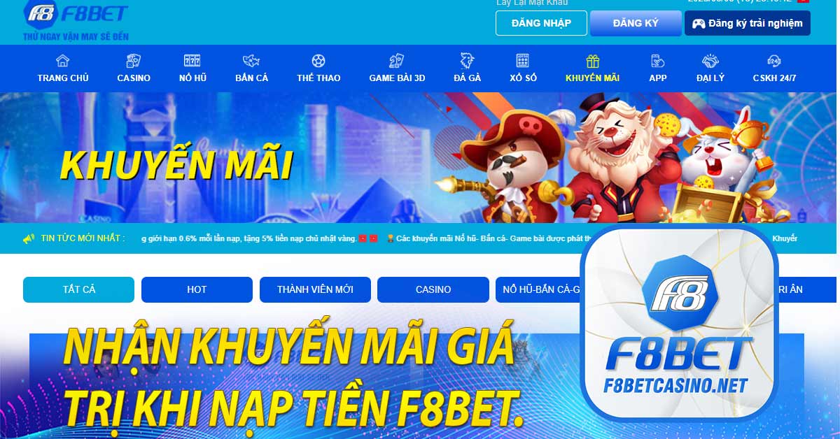 Nhận khuyến mãi giá trị khi nạp tiền F8BET.